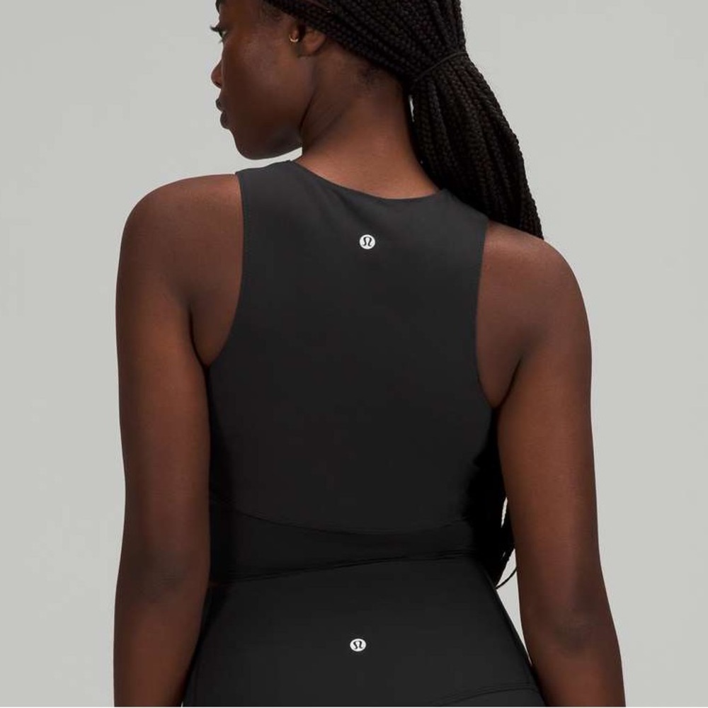 Lululemon Nulu and Mesh Yoga Top Jewel Emboss Black - Picture 2 of 6